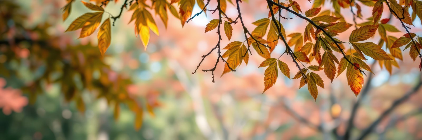 Beautiful autumn leaves in a park showcasing vibrant orange and yellow hues during the scenic fall season